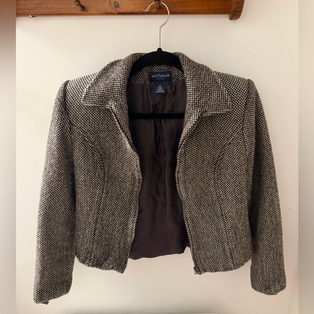 Ann Taylor Petites Wool Zip Jacket 8P
